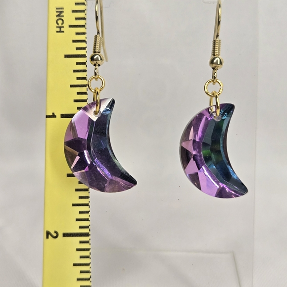 Erins Lovely Creations Jewelry - Iridescent Moon Drop Earrings